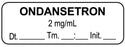 Medical Labels - Anesthesia Label, Ondansetron 2mg/mL Date Time Initial, 1-1/2" x 1/2"