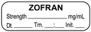 Medical Labels - Anesthesia Label, Zofran mg/mL Date Time Initial, 1-1/2" x 1/2"