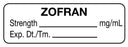 Medical Labels - Anesthesia Label, Zofran, 1-1/2" x 1/2"