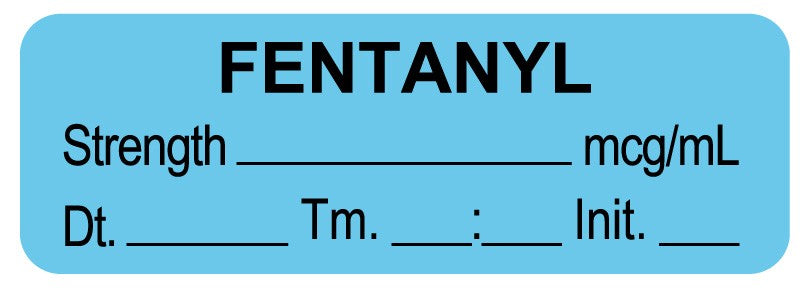 Medical Labels - Anesthesia Label, Fentanyl mcg/mL, DTI 1-1/2" x 1/2"