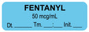 Medical Labels - Anesthesia Label, Fentanyl 50 mcg/mL Date Time Initial, 1-1/2" x 1/2"