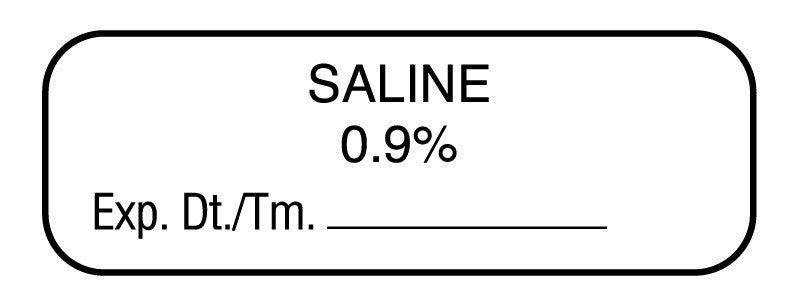 Medical Labels - Anesthesia Label, Saline 0.9%, 1-1/2" x 1/2"