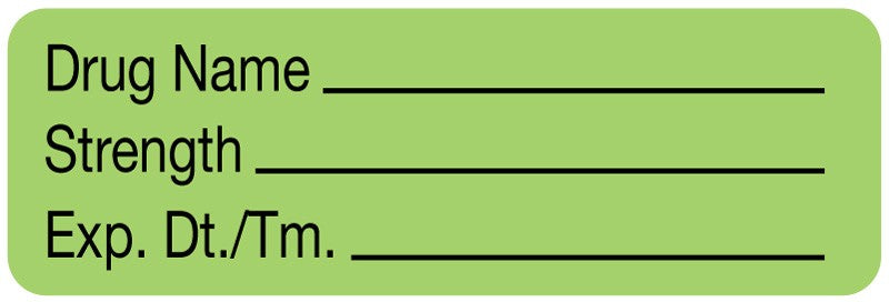 Medical Labels - Anesthesia Label, Blank, 1-1/2" x 1/2"