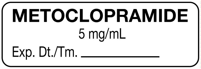Medical Labels - Anesthesia Label, Metoclopramide 5 mg/mL, 1-1/2" x 1/2"