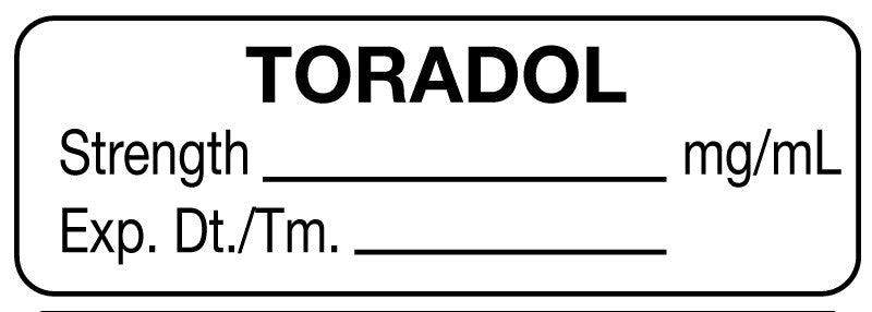 Medical Labels - Anesthesia Label, Toradol mg/mL 610/Roll, 1-1/2" x 1/2"