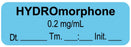 Medical Labels - Anesthesia Label, Hydromorphone 0.2mg/mL Date Time Initial, 1-1/2" x 1/2"
