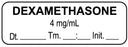 Medical Labels - Anesthesia Label, Dexamethasone 4 mg/mL Date Time Initial, 1-1/2" x 1/2"