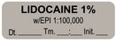 Medical Labels - Anesthesia Label, Lidocaine 1% W Epi Date Time Initial, 1-1/2" x 1/2"