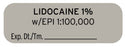 Medical Labels - Anesthesia Label, Lidocaine 1% W EPI, 1-1/2" x 1/2"