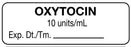 Medical Labels - Anesthesia Label, Oxytocin 10 units/mL, 1-1/2" x 1/2"