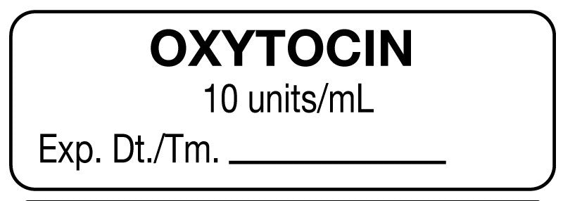 Medical Labels - Anesthesia Label, Oxytocin 10 units/mL, 1-1/2" x 1/2"