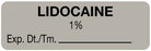 Medical Labels - Anesthesia Label, Lidocaine 1%, 1-1/2" x 1/2"