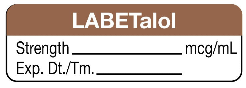 Medical Labels - Anesthesia Label, LABETalol mcg/mL, 1-1/2" x 1/2"