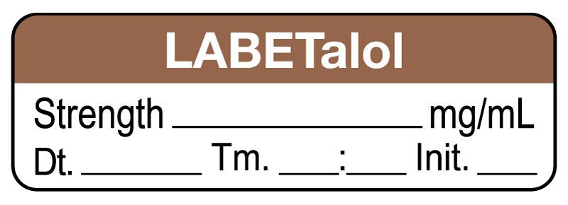 Medical Labels - Anesthesia Label, Labetalol mg/mL Date Time Initial, 1-1/2" x 1/2"