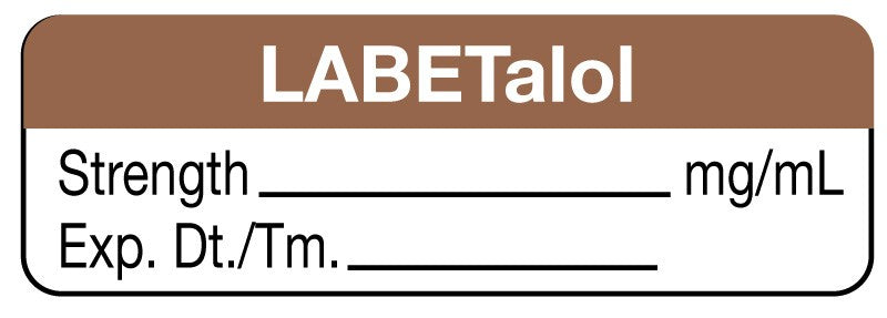 Medical Labels - Anesthesia Label, LABETALOL mg/mL, 1-1/2" x 1/2"