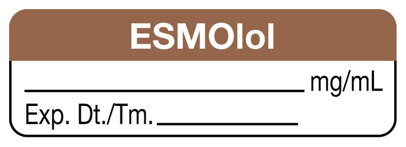 Medical Labels - Anesthesia Label, ESMOLOL mg/mL, 1-1/2" x 1/2"