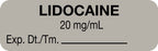 Medical Labels - Anesthesia Label, Lidocaine 20 mg/mL, 1-1/2" x 1/2"