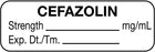 Medical Labels - Anesthesia Label, Cefazolin mg/mL, 1-1/2" x 1/2"