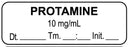 Medical Labels - Anesthesia Label, Protamine 10 mg/mL Date Time Initial, 1-1/2" x 1/2"