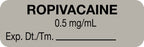 Medical Labels - Anesthesia Label, Ropivacaine 0.5 mg/mL, 1-1/2" x 1/2"