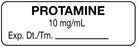 Medical Labels - Anesthesia Label, Protamine 10mg/mL, 1-1/2" x 1/2"