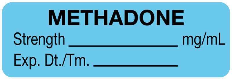Medical Labels - Anesthesia Label, Methadone mg/mL,1-1/2"x 1/2"