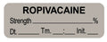 Medical Labels - Anesthesia Label, Ropivacaine % Date Time Initial, 1-1/2" x 1/2"