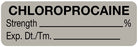 Medical Labels - Anesthesia Label, Chloroprocaine %, 1-1/2" x 1/2"