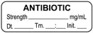 Medical Labels - Anesthesia Label, Antibiotic mg/mL Date Time Initial, 1-1/2" x 1/2"