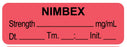 Medical Labels - Anesthesia Label, Nimbex mg/mL DTI 1-1/2" x 1/2"