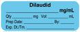 Medical Labels - Anesthesia Label, Dilaudid mg/mL, 2" x 3/4"