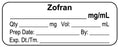 Medical Labels - Anesthesia Label, ZOFran mg/mL, 2" x 3/4"