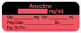 Medical Labels - Anesthesia Label, Anectine mg/mL, 2" x 3/4"