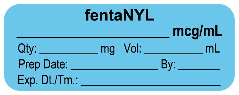 Medical Labels - Anesthesia Label, fentaNYL mcg/mL, 2" x 3/4"
