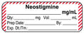 Medical Labels - Anesthesia Label, Neostigmine mg/mL, 2" x 3/4"