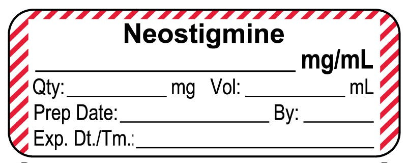 Medical Labels - Anesthesia Label, Neostigmine mg/mL, 2" x 3/4"