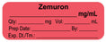 Medical Labels - Anesthesia Label, Zemuron mg/mL, 2" x 3/4"