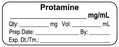 Medical Labels - Anesthesia Label, Protamine mg/mL, 2" x 3/4"