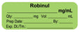 Medical Labels - Anesthesia Label, Robinul mg/mL, 2" x 3/4"