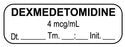 Medical Labels - Anesthesia Label, dexmedeTOMidine 4 mcg/mL Date Time Initial, 1-1/2" x 1/2"