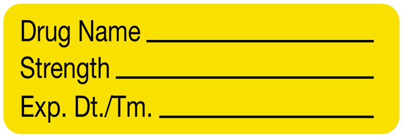 Medical Labels - Anesthesia Label, Blank, 1-1/2" x 1/2"