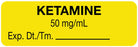 Medical Labels - Anesthesia Label, Ketamine 50 mg/mL, 1-1/2" x 1/2"