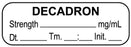 Medical Labels - Anesthesia Label, Decadron mg/mL Date Time Initial, 1-1/2" x 1/2"