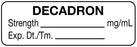 Medical Labels - Anesthesia Label, Decadron mg/mL, 1-1/2" x 1/2"