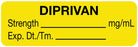 Medical Labels - Anesthesia Label, Diprivan mg/mL, 1-1/2" x 1/2"