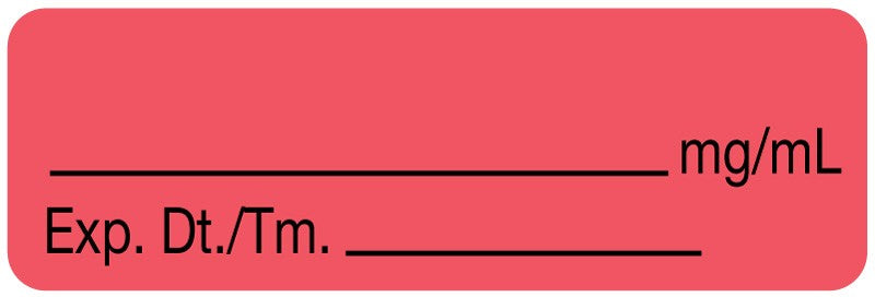 Medical Labels - Anesthesia Label, Blank, 1-1/2" x 1/2"