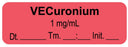 Medical Labels - Anesthesia Label, Vecuronium 1mg/mL Date Time Initial, 1-1/2" x 1/2"