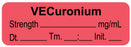 Medical Labels - Anesthesia Label, Vecuronium mg/mL Date Time Initial, 1-1/2" x 1/2"