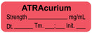 Medical Labels - Anesthesia Label, Atracurium mg/mL Date Time Initial, 1-1/2" x 1/2"