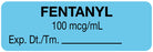 Medical Labels - Anesthesia Label, Fentanyl 100 mcg/mL, 1-1/2" x 1/2"